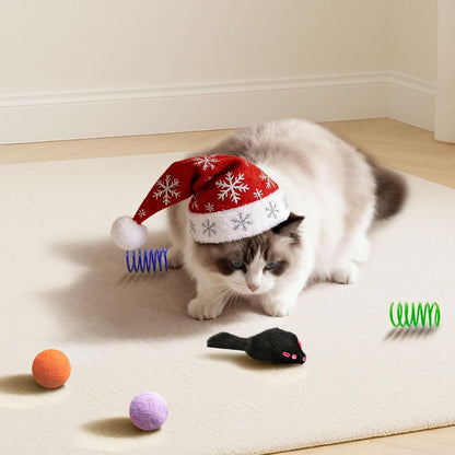 Cat Toys for Indoor Cats - 34 Packs Interactive Set with Colorful Springs, Mouse Toy, Catnip Ropes, Balls, Bells, and Sisal Ball for Kittens