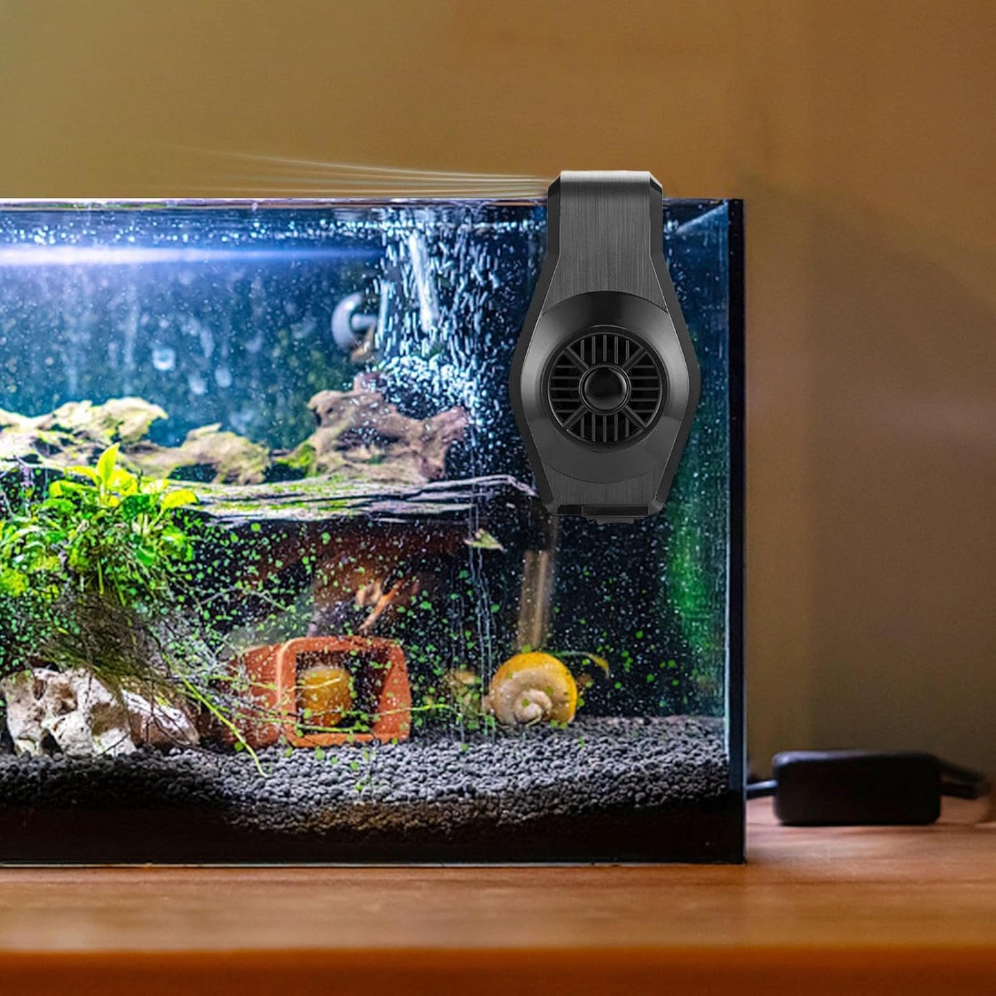 Aquarium Fans - Powerful Adjustable Fish Tank Cooler, Water Temperature Control Fan | Ventilation Circulation Device F0r Overheating Prevention | Heat Dissipation Airflow Chiller for Freshwater