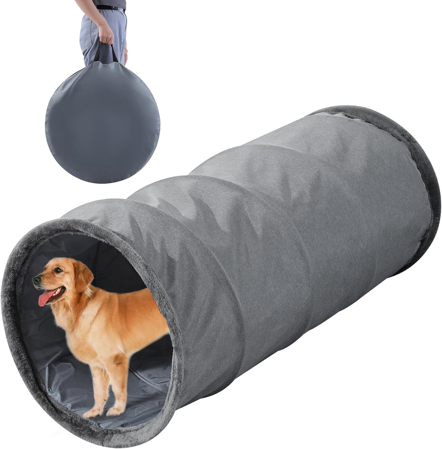 HOMBYS Extra Large Dog Tunnel for Large Dogs, Cats & Adults, Jumbo 22x22x51 Inches, Collapsible Play Tunnel