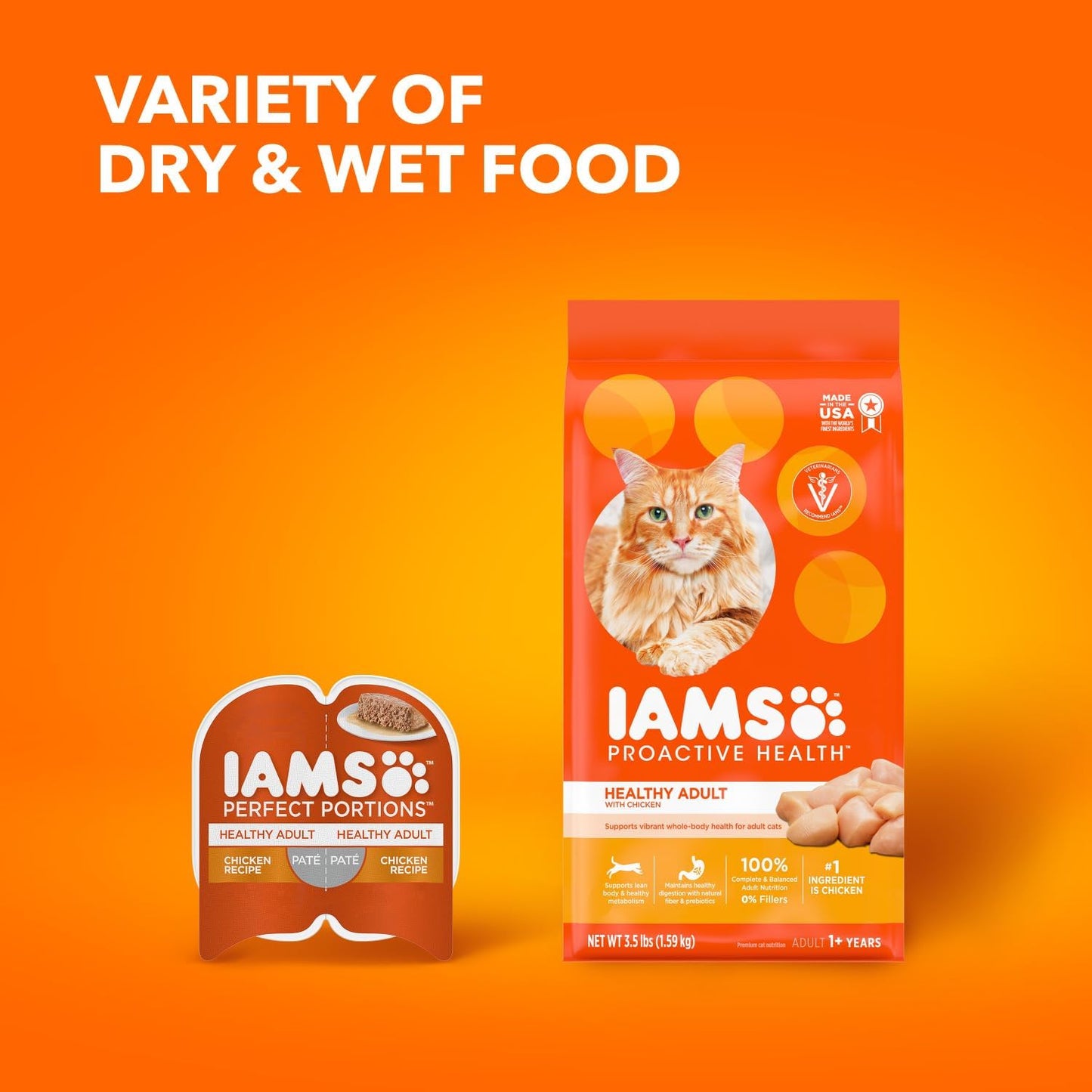 IAMS Proactive Health Adult Healthy Dry Cat Food with Chicken, 7 lb. Bag