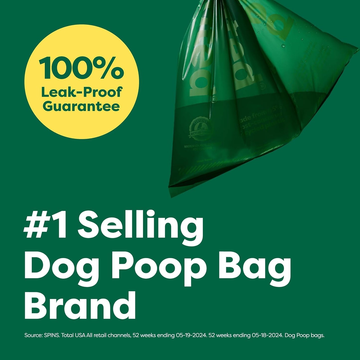 Earth Rated Poop Bags for Dogs, Guaranteed Leak Proof and Extra Thick Waste Bag Refill Rolls, Unscented, 270 Bags