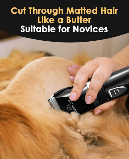 oneisall Quiet Cat Clippers for Matted & Long Hair, Low-Noise Dog Paw Trimmer with LED Light