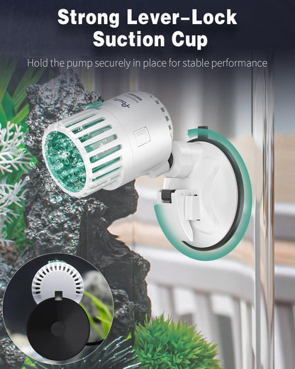 Pawfly Wave Maker for Aquarium, 500 GPH Aquarium Powerhead, Quiet Submersible Wavemaker for Fish Tanks up to 35 Gallons, Water Circulation Pump with Strong Suction Cup Base