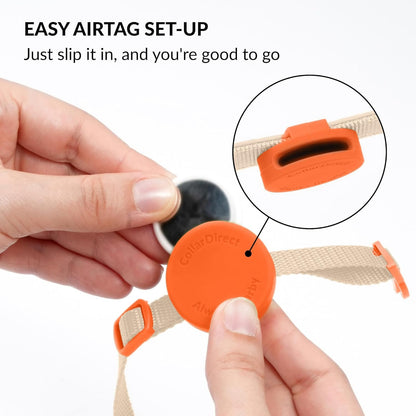 CollarDirect Airtag Cat Collar - Breakaway Nylon Collar with Airtag Holder and ID Tag for Kitten to Big Cat (Orange, S)