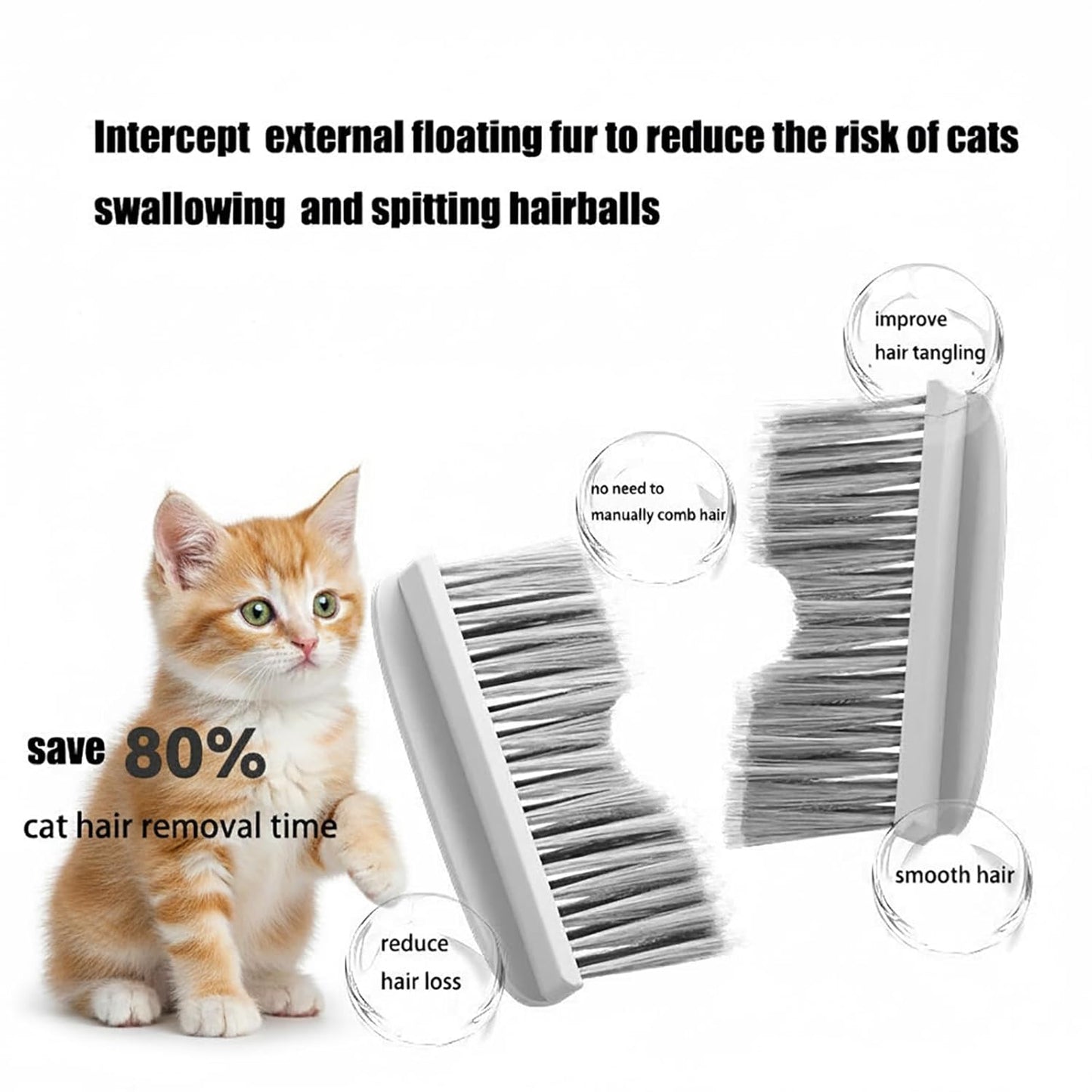 Cat Litter Box Door Brush Floating Hair Removal Cat Grooming Brushs For Shedding Convenient Universal Fur Brush Door tool