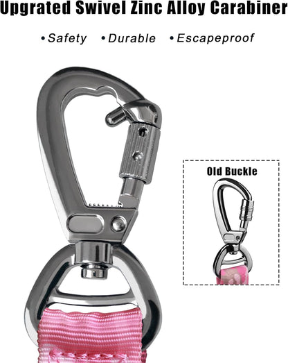 Hotsky Tactical Dog Harness and Leash for Medium Dogs No Pull, Adjustable Reflective Military Dog Vest Harness with Control Handle Molle System for Dogs Training Walking(Pink Camo, L)