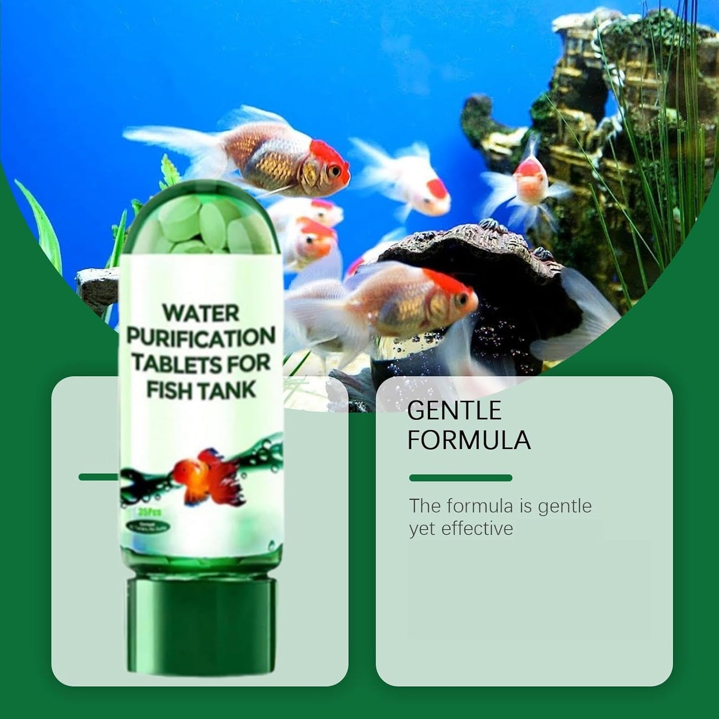 Powerful Aquarium Water Purification Tablet,Water Purification Tablets for Fish Tank,Remover for Fish Tank, Aquarium Remover (3pcs)