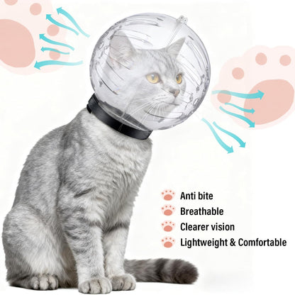 Cat Muzzle for Grooming Adjustable Hood with Paw Covers, Breathable Cats Helmet Anti Bite Muzzles Anti Scratch Boots Silicone Kitten Bubble Muzzle and Paw Protector for Pet Bathing Cat Claw Care
