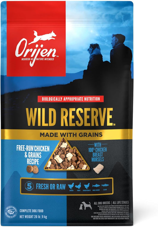 ORIJEN Wild Reserve Dry Dog Food Free-Run Chicken & Grains Recipe 20lb Bag