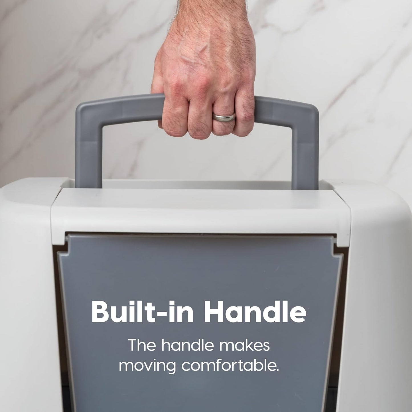 IRIS USA Cat Litter Box, Large Litter Box Enclosure with Front Door Flap and Scoop, Covered Kitty Litter Box with Handle and Buckles for Portability and Privacy, Gray