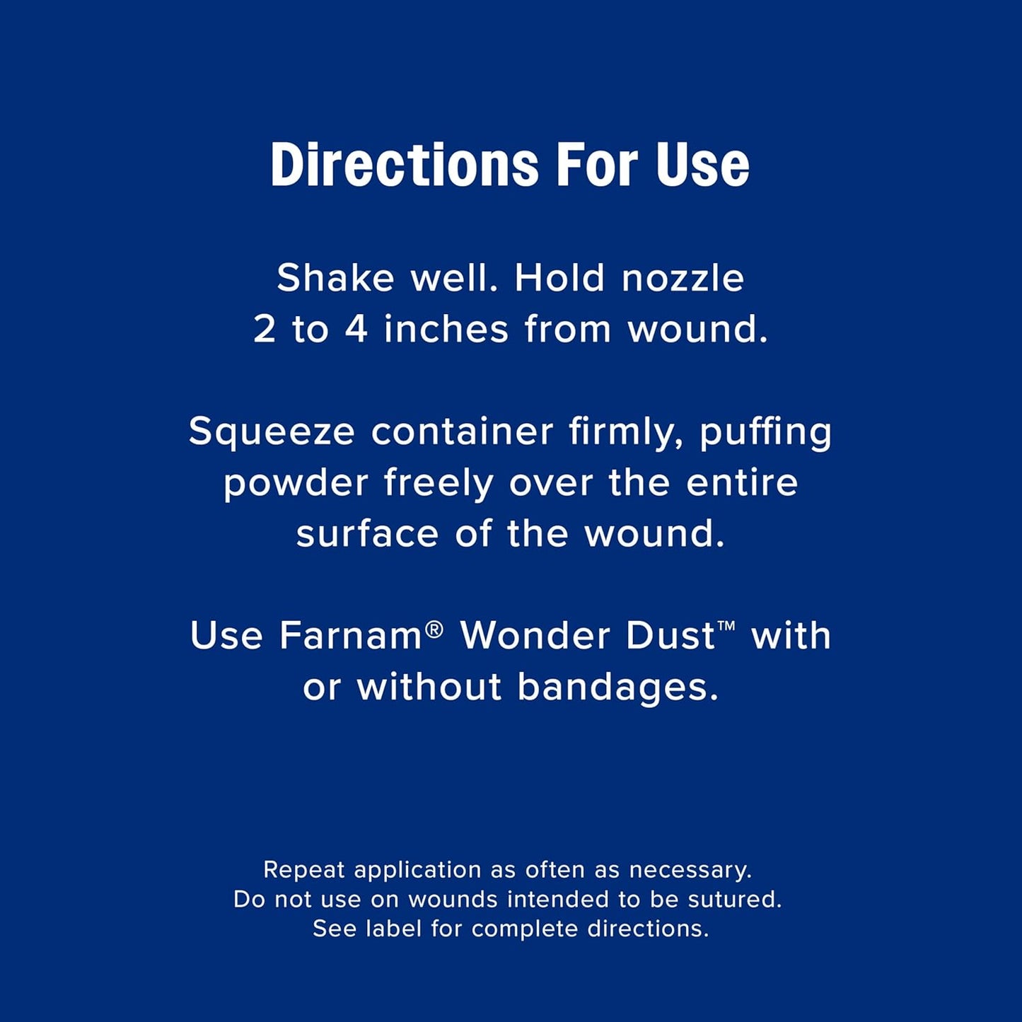 Farnam Wonder Dust Wound Powder, Blood Coagulant for Horses and Show Stock, For Use on Proud Flesh, Granulated Tissue, 4 Ounces