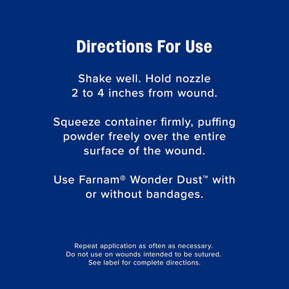 Farnam Wonder Dust Wound Powder, Blood Coagulant for Horses and Show Stock, For Use on Proud Flesh, Granulated Tissue, 4 Ounces