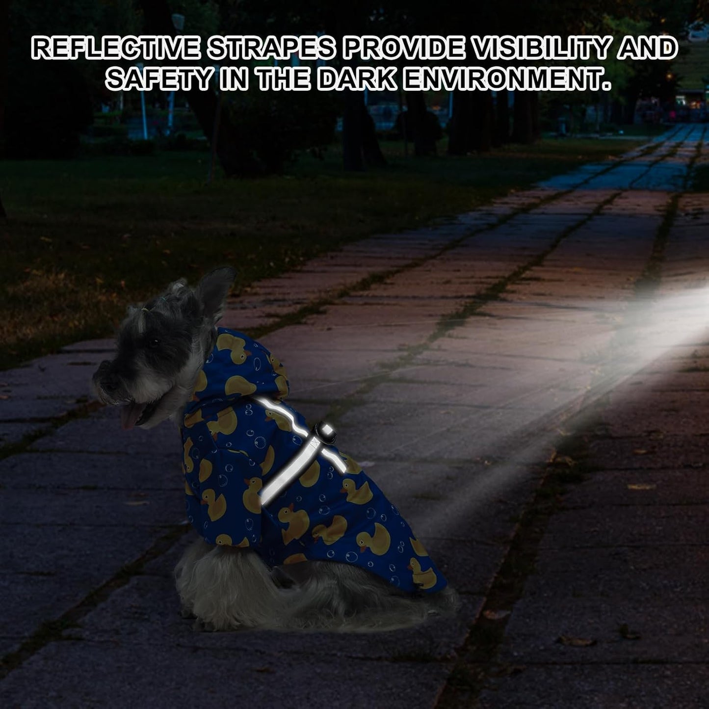 BEAUTYZOO Dog Raincoat Hooded with Harness Built-in, Waterproof Jacket Poncho for Small, Medium, Large Dogs, Girls and Boys, Yellow Duck, Winter Rainy Snowy Days