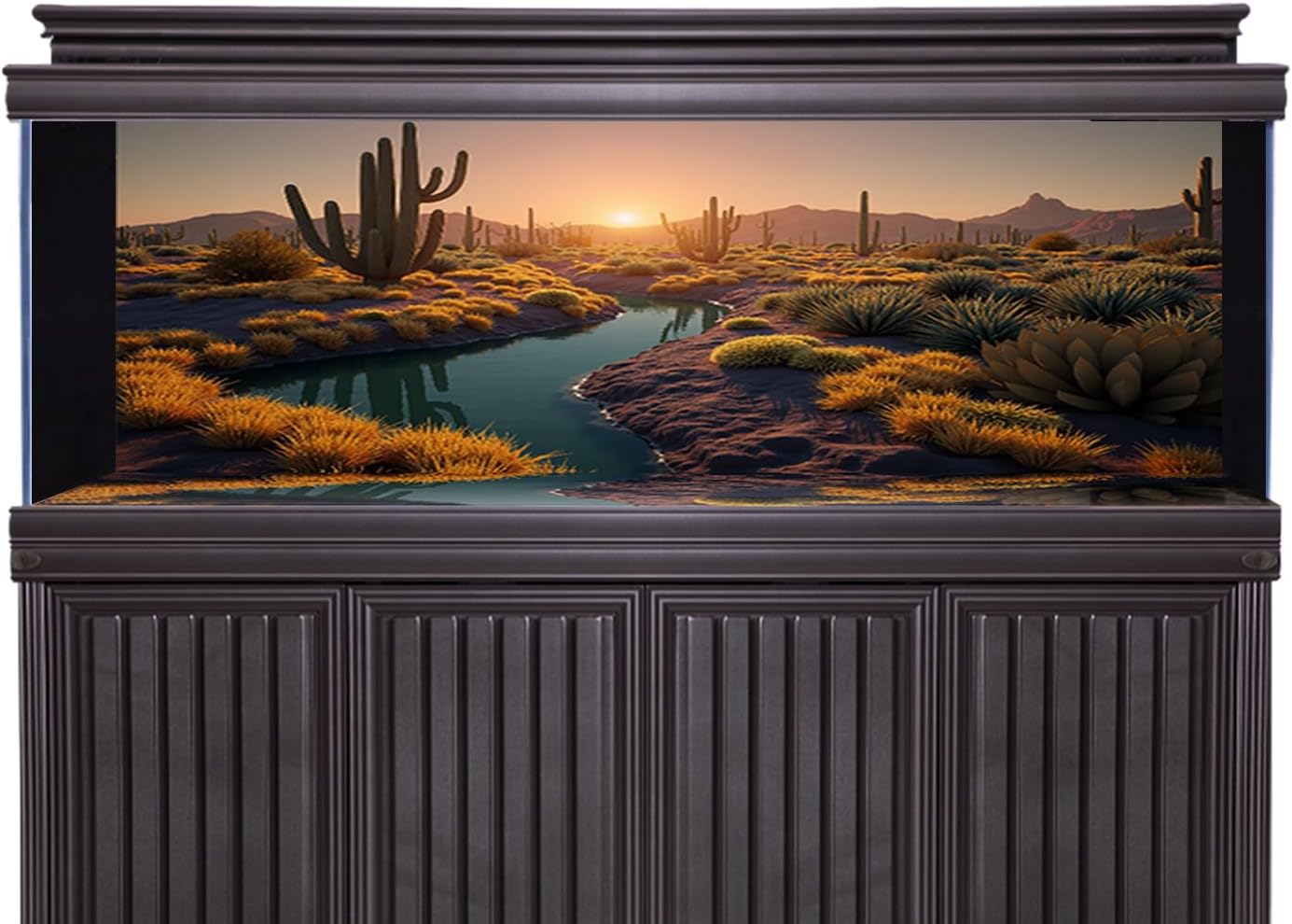 3 Pack Terrarium Background 48x24 inches Fabric Terrarium Reptile Background Stream Gobi Cactus Green Leaves Jungle Forest Desert Fern Terrarium Background