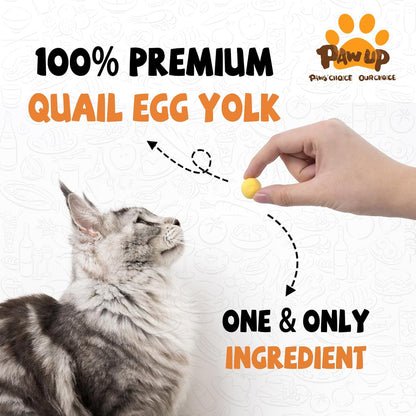 PAWUP Freeze Dried Quail Egg Yolk Pet Treats, Freeze-Dried Pet Food for Dogs, Cats, Pure Fresh Ingredient, 4.2 oz, Rawhide Free, Gluten&Grain Free