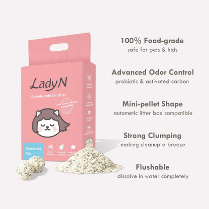 New Cat Starter Set (for Auto Boxes) – Unscented Mini-Pellet Litter + Attractant Mini-Pellet Litter for Automatic Boxes | Dust-Free, Strong Clumping, Easy Cleanup