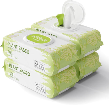 400 Unscented Dog Wipes for Paws and Butt Plant Based Hypoallergenic Pets Cleansing & Deodorizing Anal Gland Hygienic Puppy Wipes for Dogs Face and Body Cat Wipes Cleaning Fur Doggie Wipes Doggy Wipes