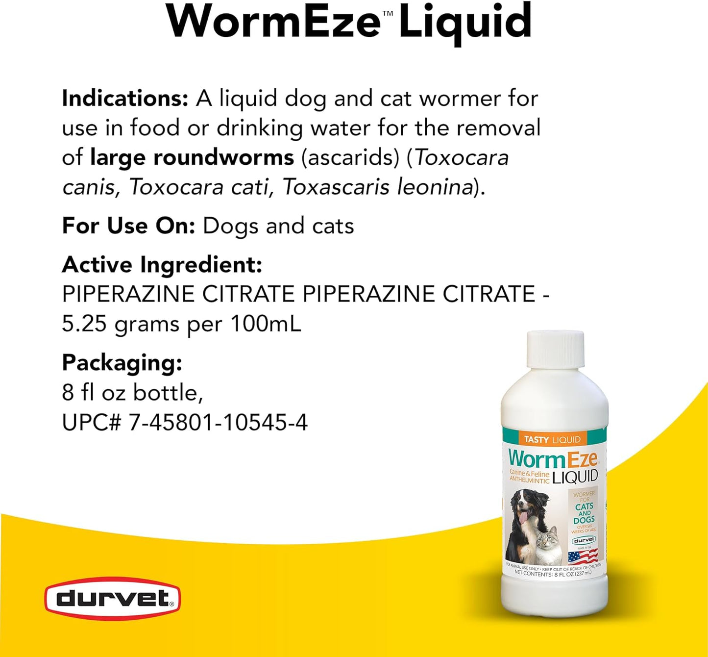 Durvet WormEze Liquid Canine & Feline Antihelmintic, 8 oz