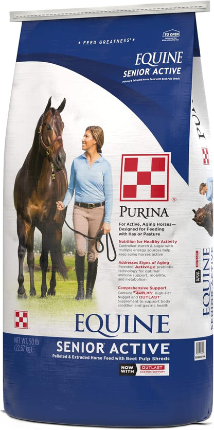 Purina | Equine Senior Active Horse Feed | 50 Pound (50 LB) Bag