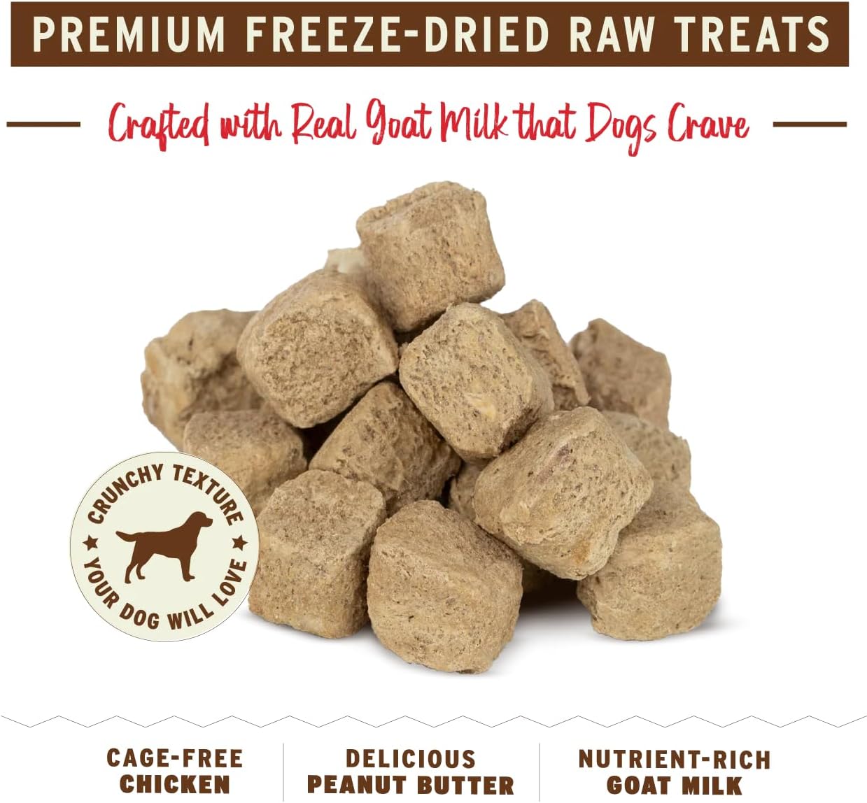 Primal Freeze Dried Dog Treats, You're My Butter Half; Chicken & Peanut Butter with Goat Milk, Grain Free Training Treats for Dogs, 2 oz (Pack of 2)