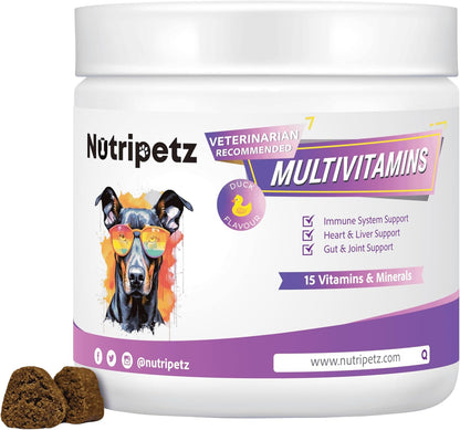 Dog Vitamins & Supplements – Dog Multivitamins Chewable – Supports Brain, Immune, Digestive Health & Skin Coat – Pet Vitamins and Supplements 120 Chews