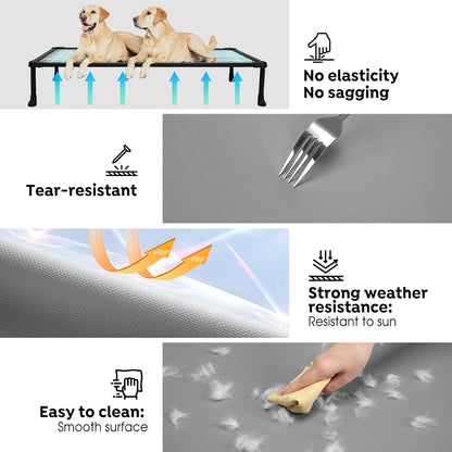 Veehoo Chew-Proof Elevated Dog Bed, Durable Training Platform for Large Dogs, Indoor Outdoor Raised Pet Cot, Grey, 41x27inches, Model CWC2420CP