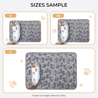 Luciphia 1 Pack 6 Dog Blankets Cat Soft Fluffy Fleece Pet Blanket Warm Cute Print Design Puppy Kitten Doggy Paw Grey Small(23"x16")