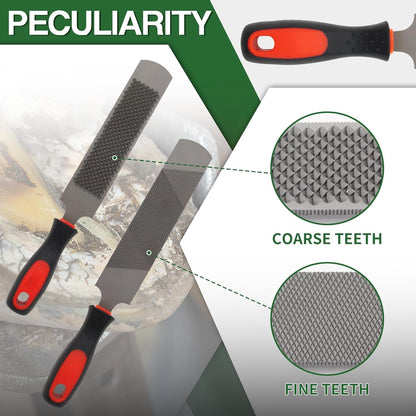 USUNFARN 12 Inches Hoof Rasp for Horses,Carbon Steel Hoof Picks for Horses with Rubber Handle,Double-Sided Hoof Farrier Rasp,Suitable for Horse/Goat/Cow/Donkey/Animal Hooves Farrier Tools (12 Inch)