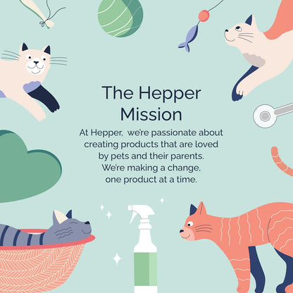 Hepper Advanced Bio-Enzyme Pet Stain & Odor Eliminator Spray - Smell, Stain & Urine Remover for Cats, Dogs & Other Animals - 32oz Spray Safe for the Home - Neutral