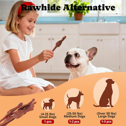Rawhide Free Dog Chews Long Lasting,7inch Bully Sticks Alternative Healthy Treats for Medium/Large Dogs,Low Odor & Digestible Bully-Flavor Dog Snacks with Sensitive Stomachs,10 Count
