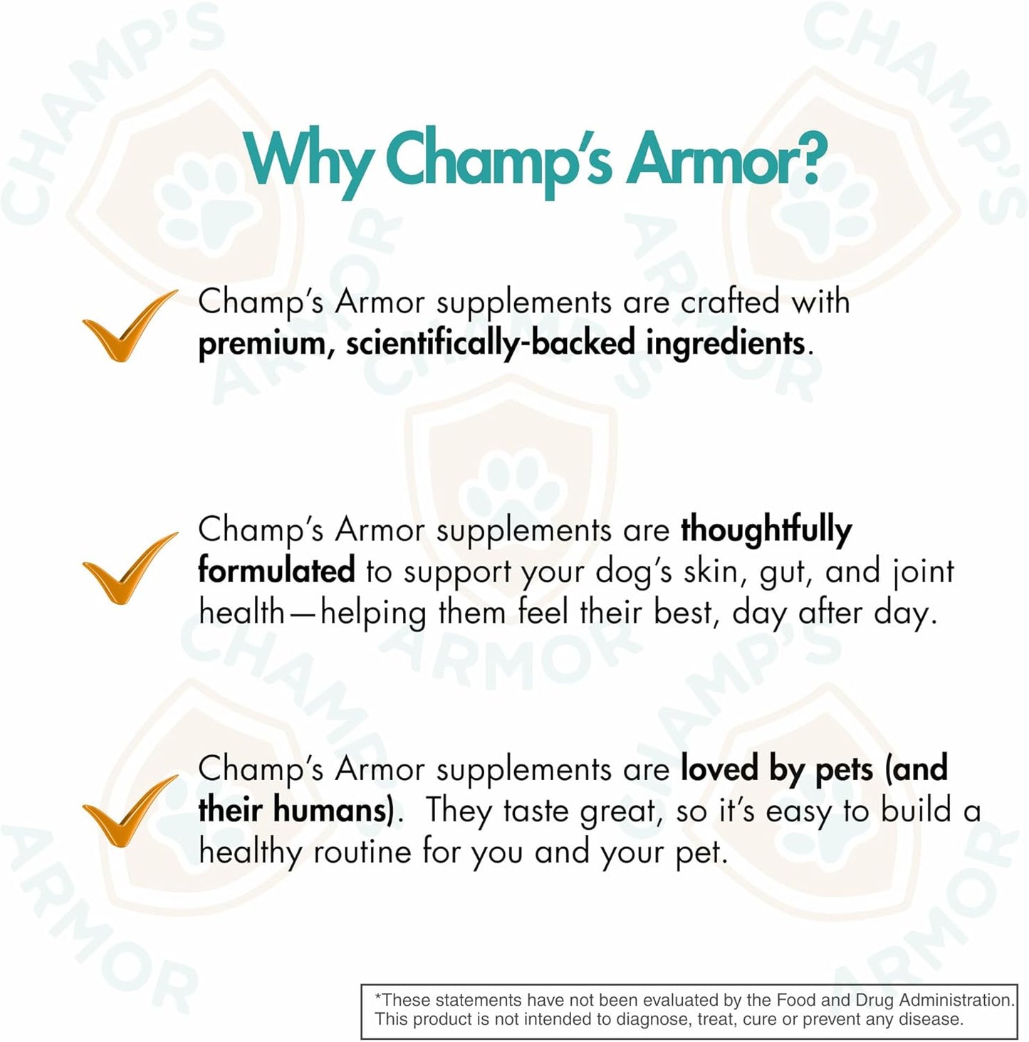 Champ's Armor 10-in-1 Multivitamin Soft Chews for Dogs – Hip & Joint, Skin, Digestion, Immune, Heart, and Brain Health. Complete Daily Support w/Glucosamine, Salmon Oil, Probiotics & More – 120 Ct