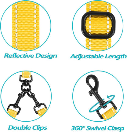 PetBonus No Tangle Double Dog Leash and Dog Seat Belt for Car