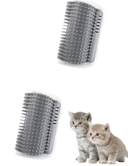 bepisof2 pcs self combing soft corner scraping brush suitable for long and short haired cats (gray)