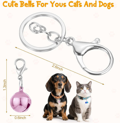 Cat Collar Bell Pet Bells for Cat Dog Collar, 9 Pack Small Dog Puppy Pet Bells for Collars with 1Pack Keychain