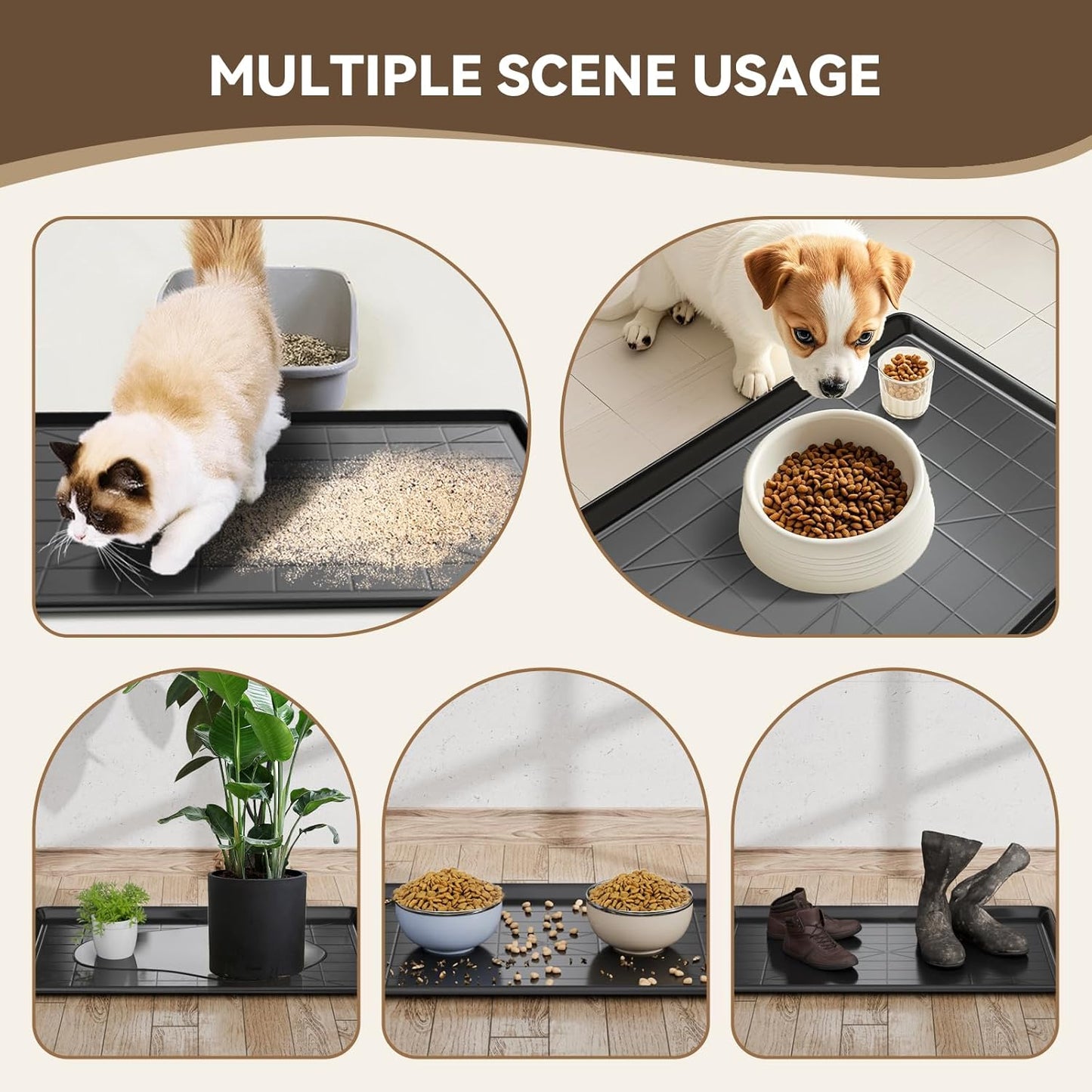 41.1" 2PC Dog Crate Tray Replacement fit for Metal Dog Crate Dog Cage Pans Plastic Tray