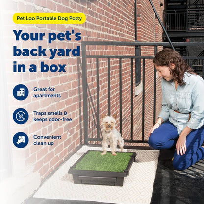 PetSafe Pet Loo Portable Dog Potty - Pet Toilet Alternative for Puppy Pads - Small - Perfect for House Training - Easy-to-Clean Grass Mat