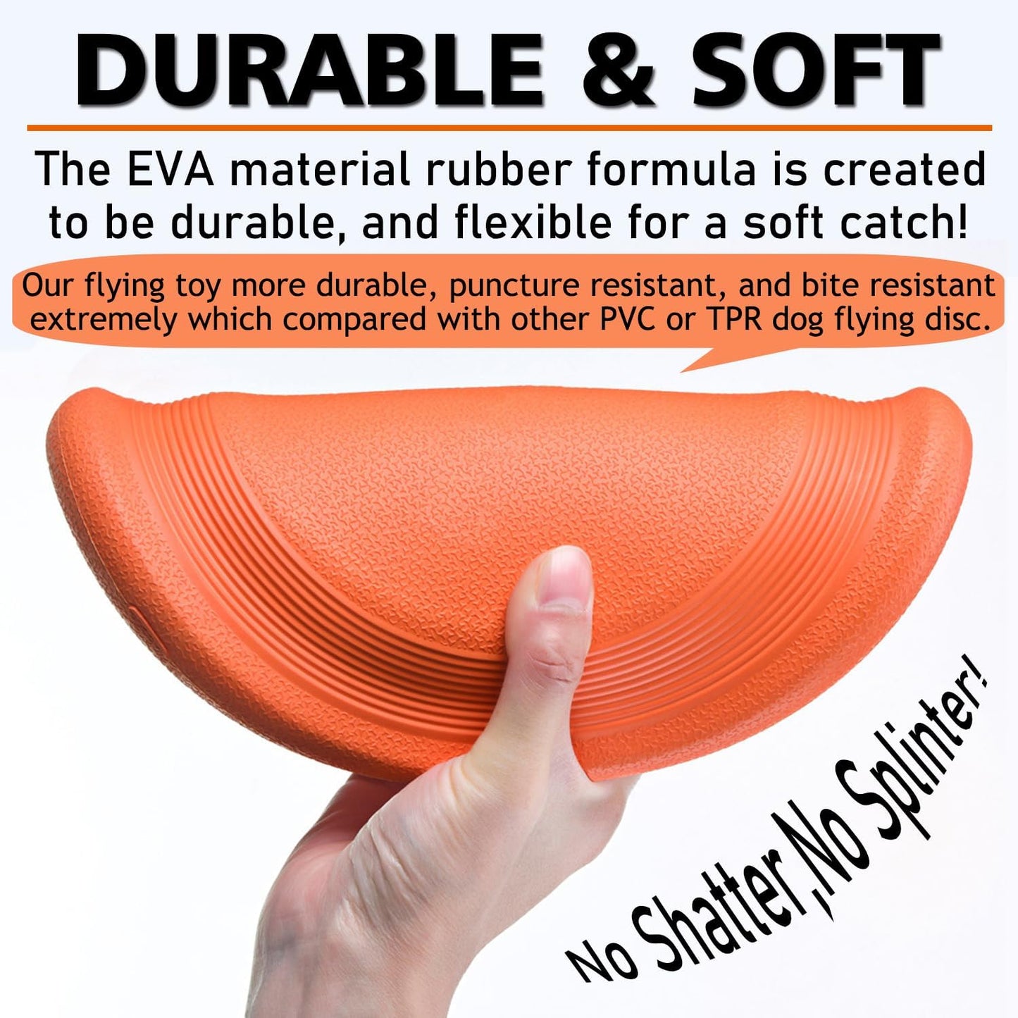 Dog Flying Disc (2 Pack) - Durable Rubber Flying Disc Dog Toy - 9.25" Indestructible Rubber Dog Fetch Toy - Puncture Resistant & Bite Resistant Extremely - for Medium Large Dogs