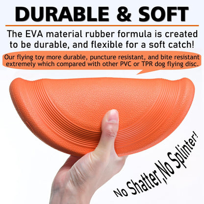 Dog Flying Disc (2 Pack) - Durable Rubber Flying Disc Dog Toy - 9.25" Indestructible Rubber Dog Fetch Toy - Puncture Resistant & Bite Resistant Extremely - for Medium Large Dogs