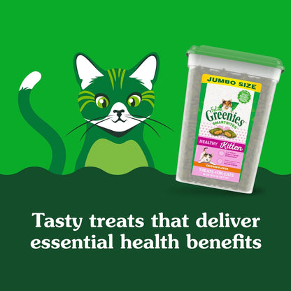 Greenies Feline Smartbites Healthy Kitten Treats, Crunchy and Soft Natural Cat Treats, Chicken Flavor, 16 oz Tub