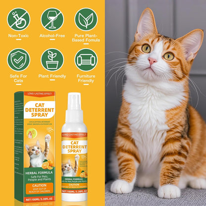 Cat Repellent Spray, Cat Deterrent Spray - Indoor & Outdoor Training Safe, Protect Furniture, Sofas, Rugs, Restricted Areas-for Behavior, Natural, Effective - New Formula 9
