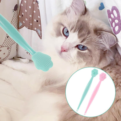4PCS Cat Chin Acne Brush,Black Seed Soft Silicone Cat Acne Chin Scrubber, Cats Chins Cleaner Acnes Chins Treatment, Cats Brush for Feline Blackhead Removal (Pink & Green)