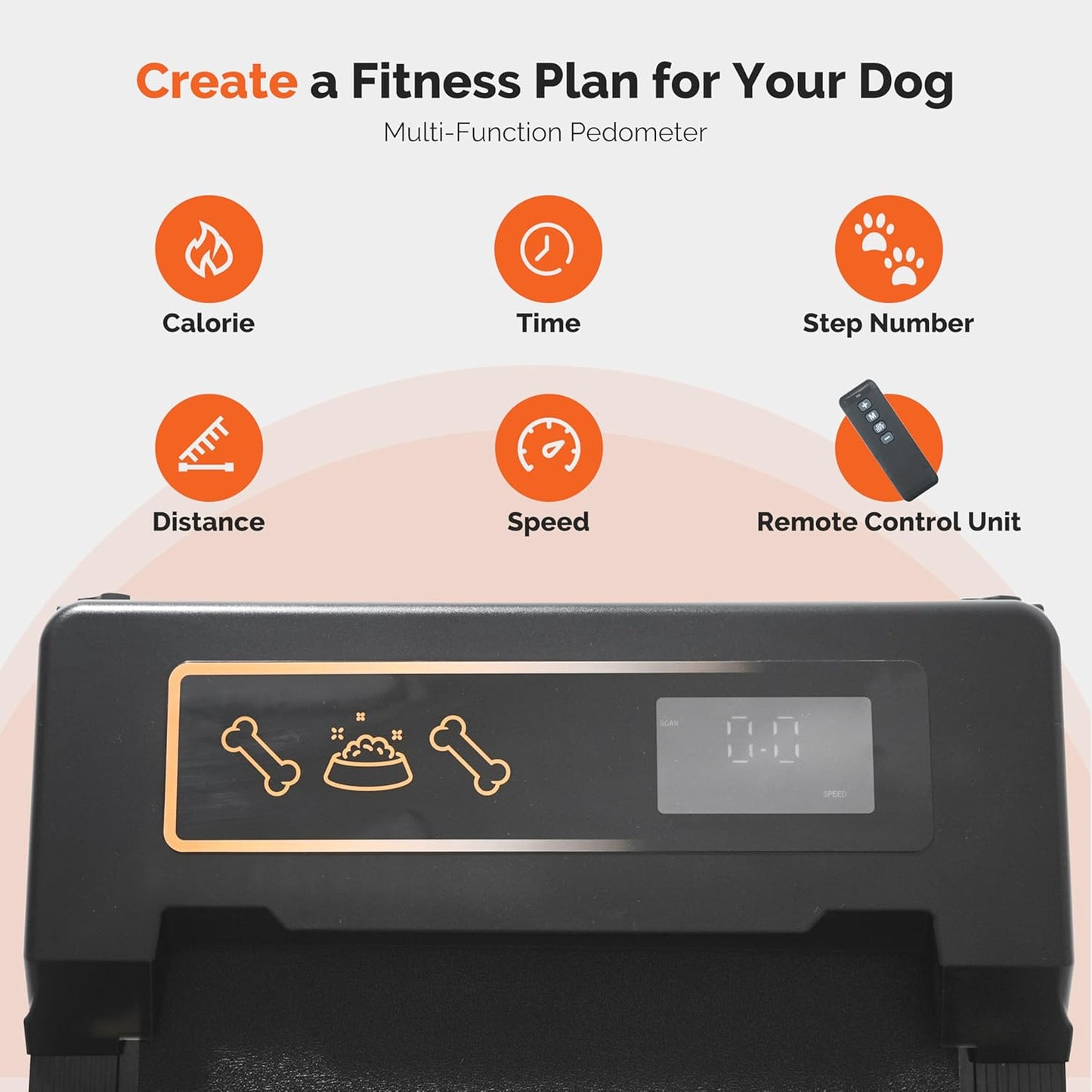 Dog Treadmill for Small/Medium/Large Dogs, Indoor Pet Exercise Machine Pacer Treadmills at Home with Remote Control, Dogs Cats Pacer Training Slatmill with LCD Display Screen and 2 Wheels, Black