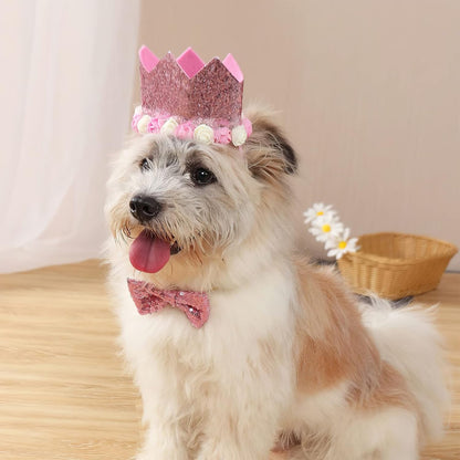 PartyWoo Pink Dog Birthday Supplies Kit 15pcs Balloons Puppy Bandana Hat Banner for Small Medium Girl Puppy Dogs Pet Photo Booth Backdrop Celebration Party Decorations Favors