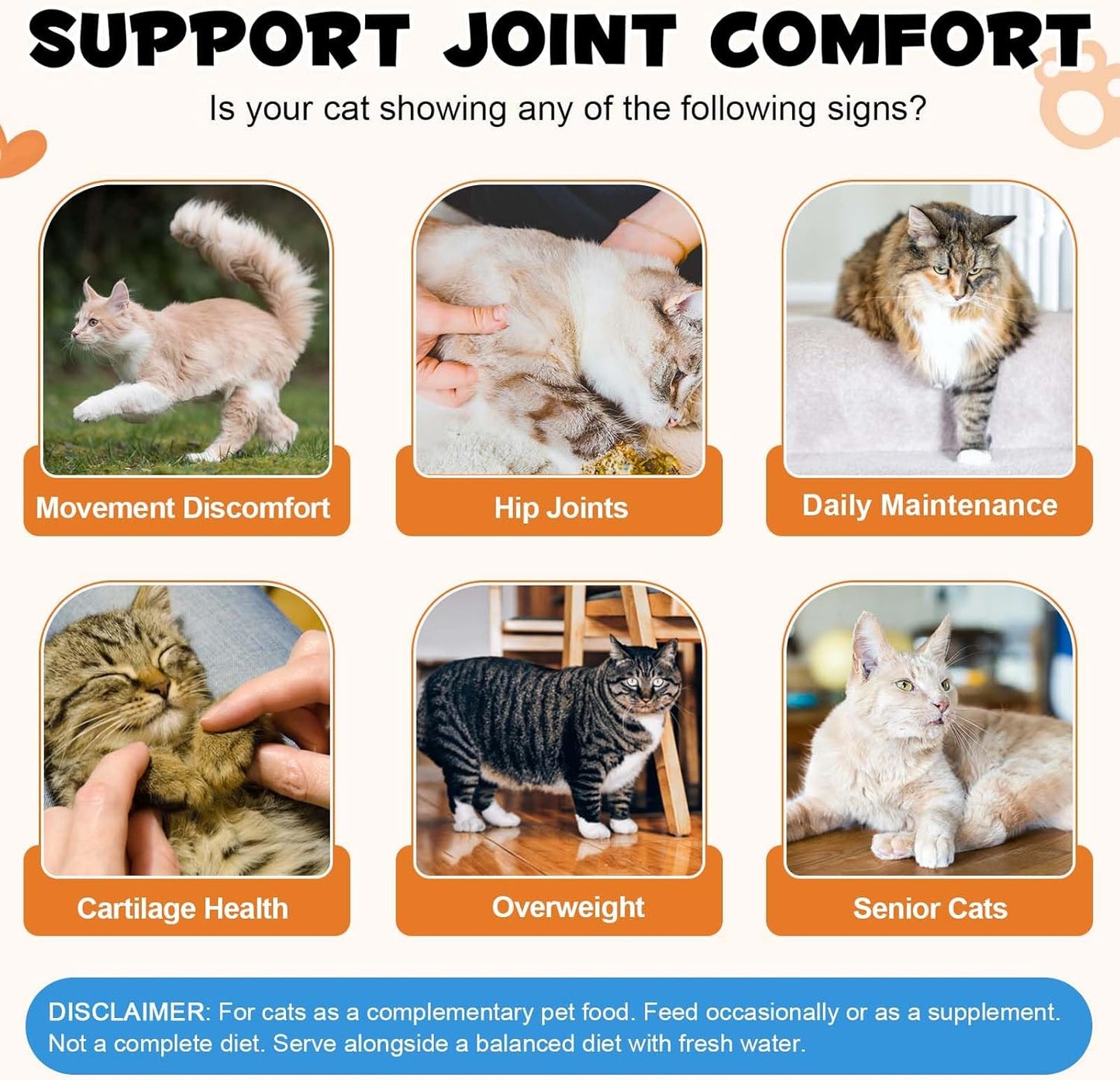 Cat Hip & Joint Health Chews – Cat Joint Support Supplement with Glucosamine, Green Lipped Mussel & Omega-3 – Supports Mobility, Flexibility & Cartilage Function (Chicken Flavor, 30-Day Supply)