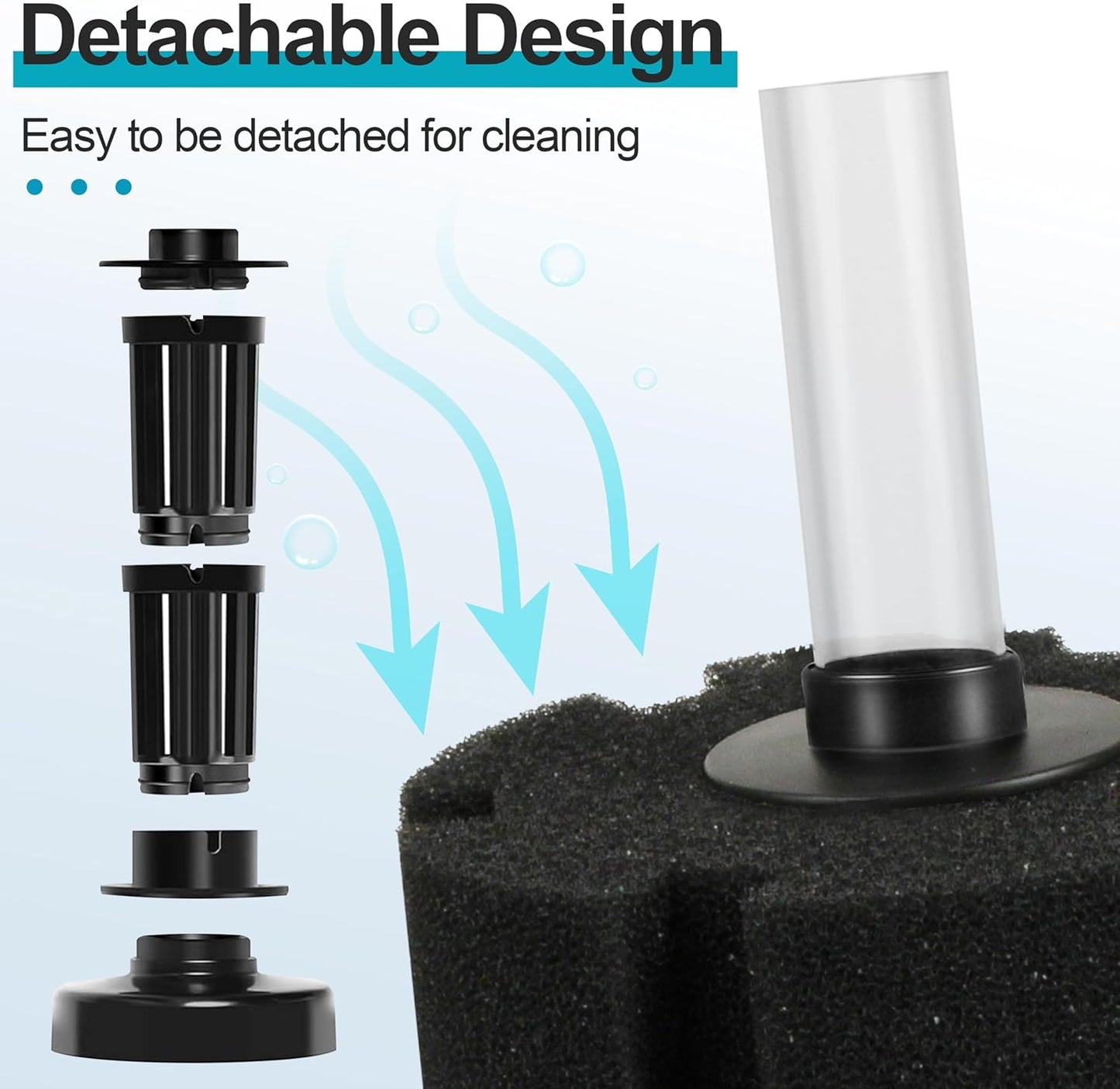 Aquarium Sponge Filter Fish Tank Filters for Fish Tank up to 60 Gallon 3-Pack