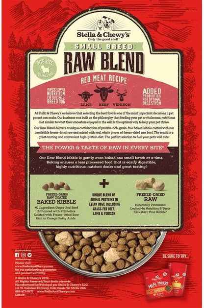 Stella and Chewy's Small Bred Raw Blend, 10 Pound, Red Meat Recipe, Grain-Free Dog Food