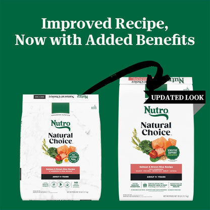 Nutro Natural Choice Adult Large Breed Dog Food Dry, Salmon & Brown Rice Recipe, 28 lb. Bag