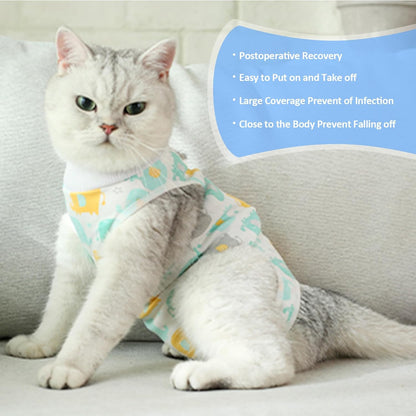 Coppthinktu Cat Recovery Suit Female, Breathable Cat Onesie After Surgery Female for Abdominal Wounds or Skin Diseases, Surgery Recovery Suit Kitten Onesie After Spay Wear Anti Licking