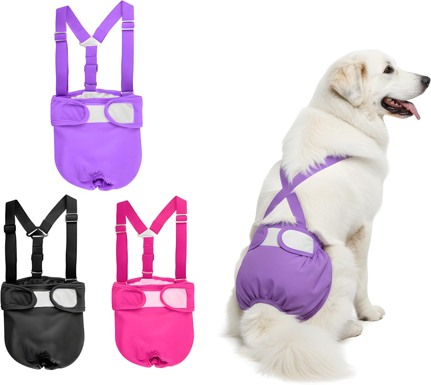 Reusable Super Absorbent & Leakproof Fixed Doggie Diapers for Dogs in Heat Cycle