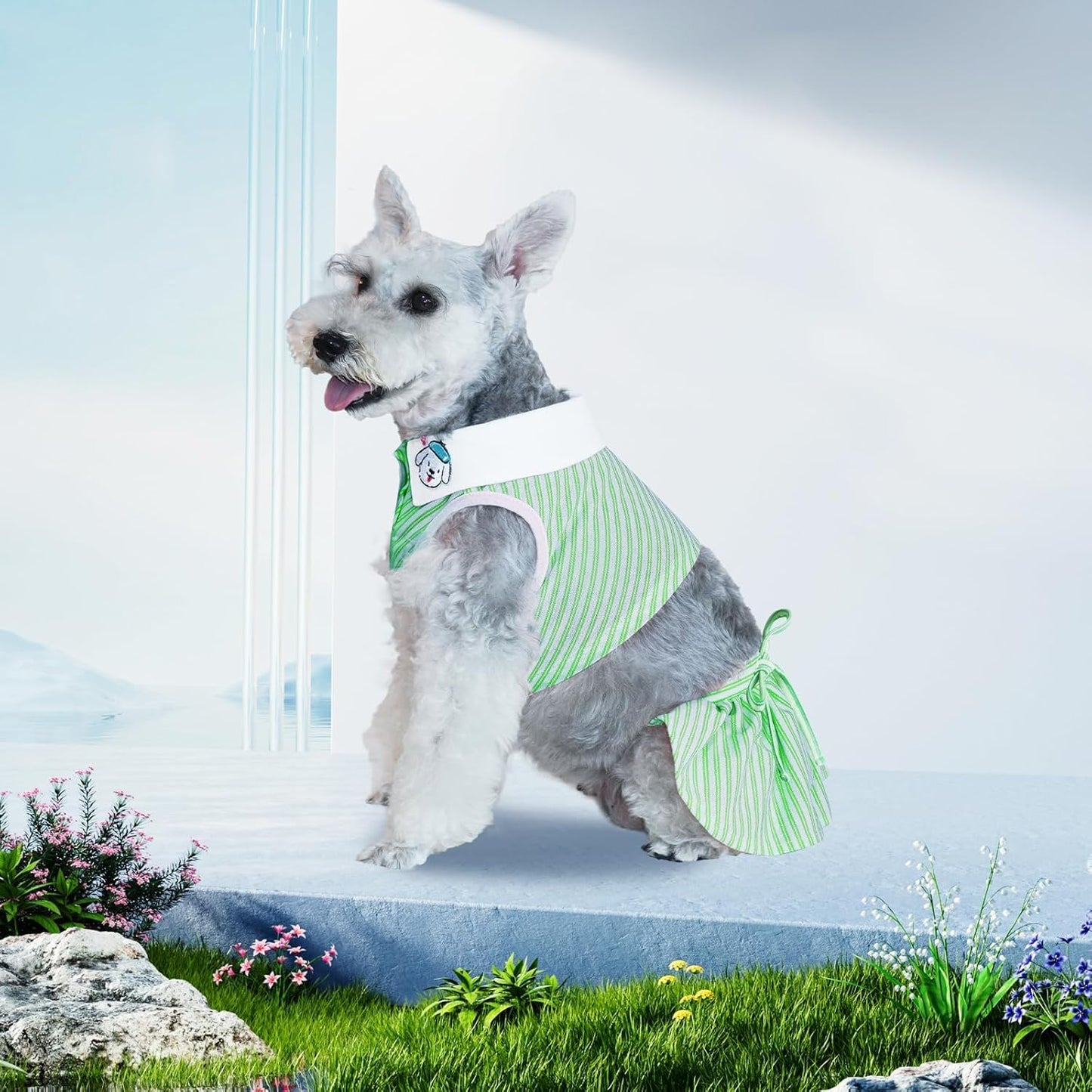 Dog Dresses, Dog Birthay Dress, Fancy Puppy Clothes with Bow Tie and Canine Sports Dress, Dogs Sports Lapel Skirt